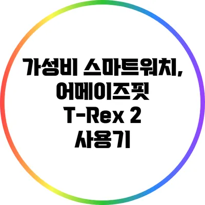 가성비 스마트워치, 어메이즈핏 T-Rex 2 사용기