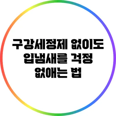 구강세정제 없이도 입냄새를 걱정 없애는 법