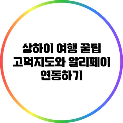 상하이 여행 꿀팁: 고덕지도와 알리페이 연동하기