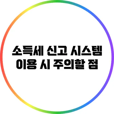 소득세 신고 시스템 이용 시 주의할 점