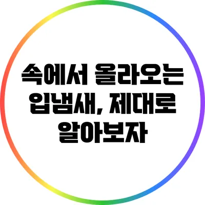 속에서 올라오는 입냄새, 제대로 알아보자