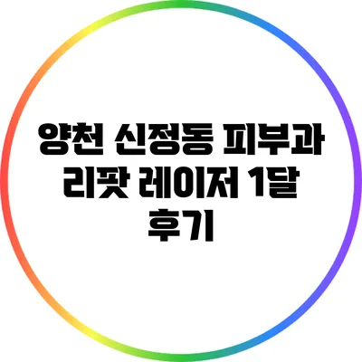 양천 신정동 피부과 리팟 레이저 1달 후기