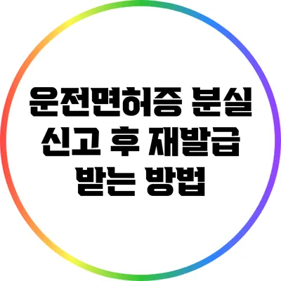 운전면허증 분실 신고 후 재발급 받는 방법