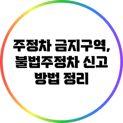 주정차 금지구역, 불법주정차 신고 방법 정리