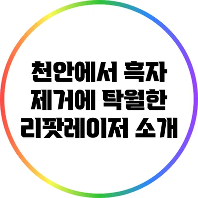 천안에서 흑자 제거에 탁월한 리팟레이저 소개