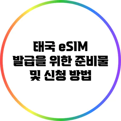 태국 eSIM 발급을 위한 준비물 및 신청 방법