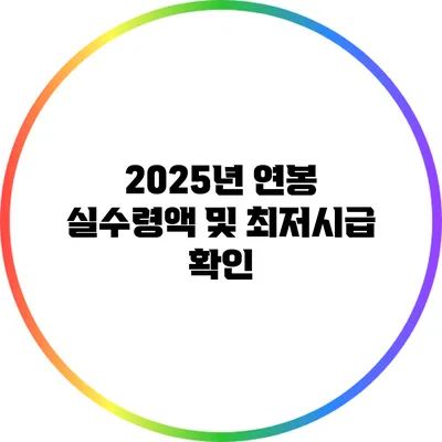 2025년 연봉 실수령액 및 최저시급 확인