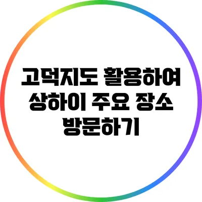 고덕지도 활용하여 상하이 주요 장소 방문하기