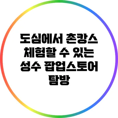 도심에서 촌캉스 체험할 수 있는 성수 팝업스토어 탐방