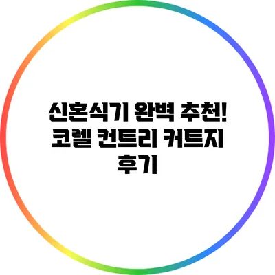 신혼식기 완벽 추천! 코렐 컨트리 커트지 후기