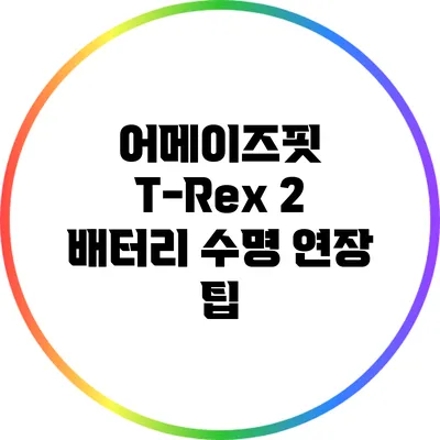 어메이즈핏 T-Rex 2 배터리 수명 연장 팁