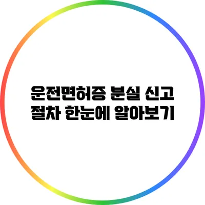 운전면허증 분실 신고 절차: 한눈에 알아보기