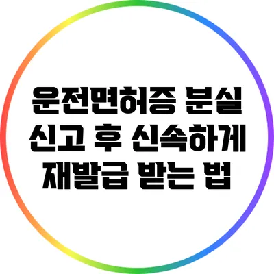 운전면허증 분실 신고 후 신속하게 재발급 받는 법