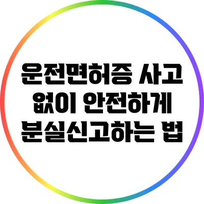 운전면허증 사고 없이 안전하게 분실신고하는 법