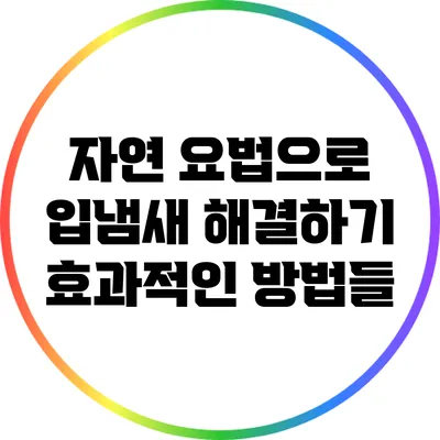 자연 요법으로 입냄새 해결하기: 효과적인 방법들