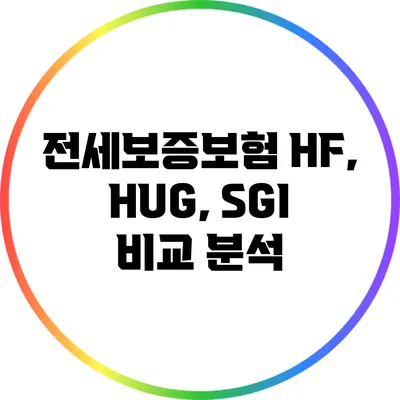 전세보증보험: HF, HUG, SGI 비교 분석