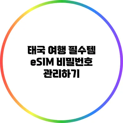 태국 여행 필수템: eSIM 비밀번호 관리하기