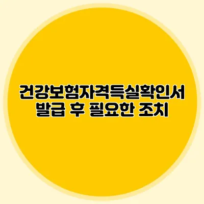 건강보험자격득실확인서 발급 후 필요한 조치