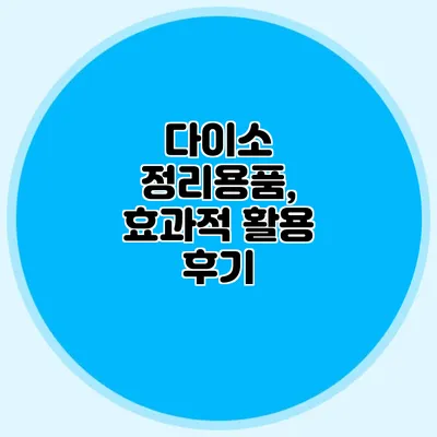 다이소 정리용품, 효과적 활용 후기