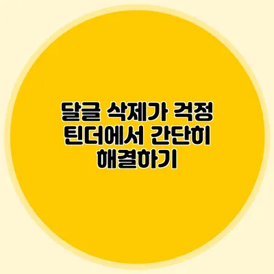 달글 삭제가 걱정? 틴더에서 간단히 해결하기