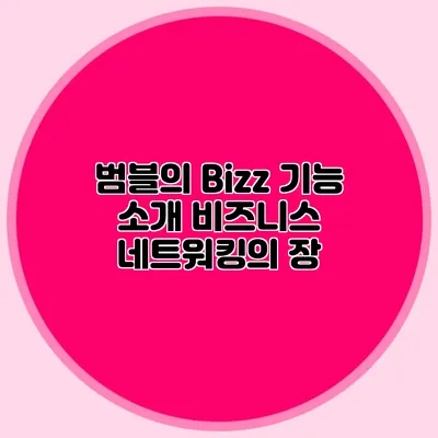 범블의 Bizz 기능 소개 비즈니스 네트워킹의 장