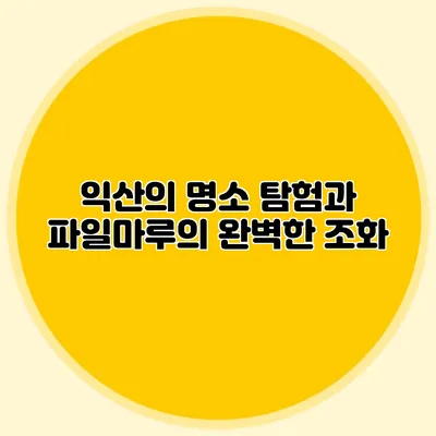 익산의 명소 탐험과 파일마루의 완벽한 조화