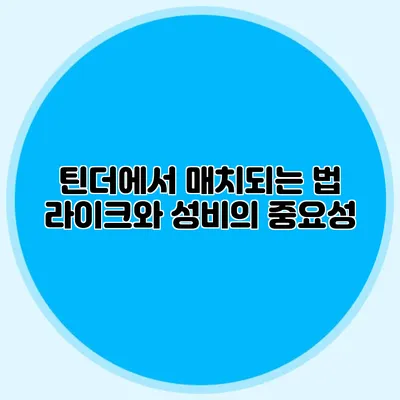틴더에서 매치되는 법 라이크와 성비의 중요성