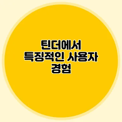틴더에서 특징적인 사용자 경험