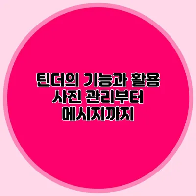 틴더의 기능과 활용 사진 관리부터 메시지까지