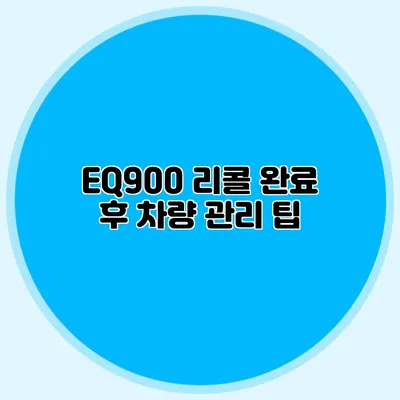 EQ900 리콜 완료 후 차량 관리 팁