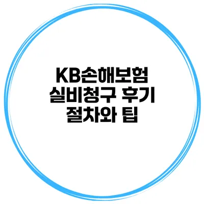 KB손해보험 실비청구 후기 절차와 팁