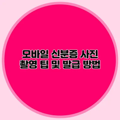 모바일 신분증 사진 촬영 팁 및 발급 방법