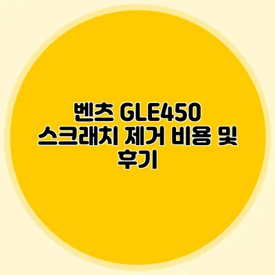 벤츠 GLE450 스크래치 제거 비용 및 후기