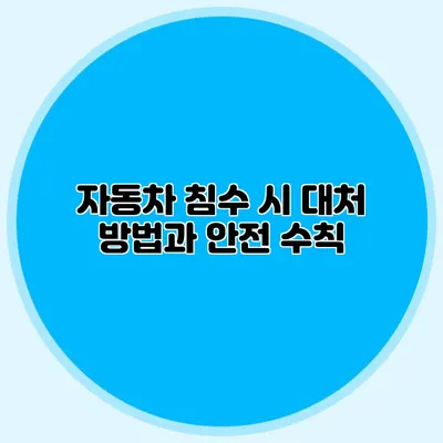 자동차 침수 시 대처 방법과 안전 수칙