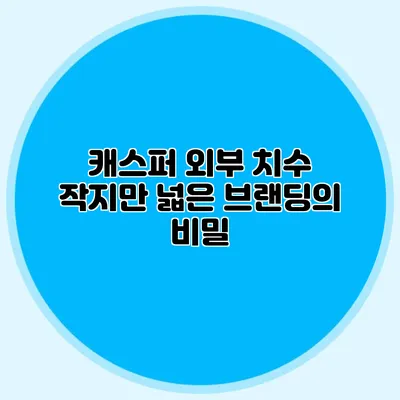 캐스퍼 외부 치수 작지만 넓은 브랜딩의 비밀